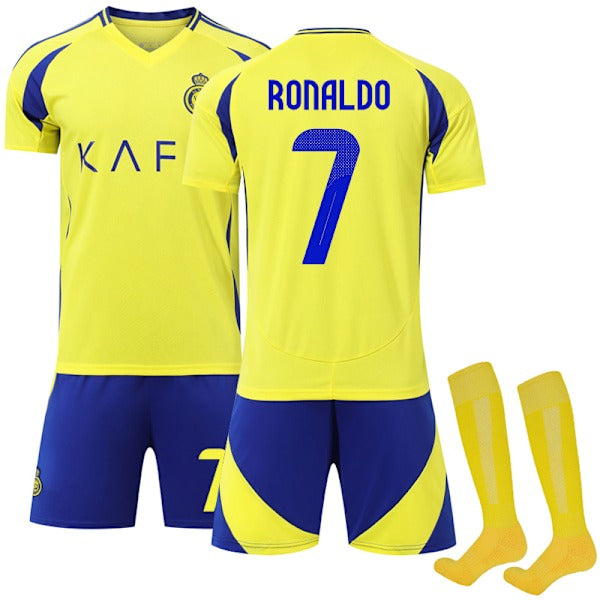 2024-2025 Al-Nassr FC Kids and Adults Football Kit No. 7 Ronaldo 2024-2025 Al-Nassr FC Kids and Adults Football Kit No. 7 Ronaldo